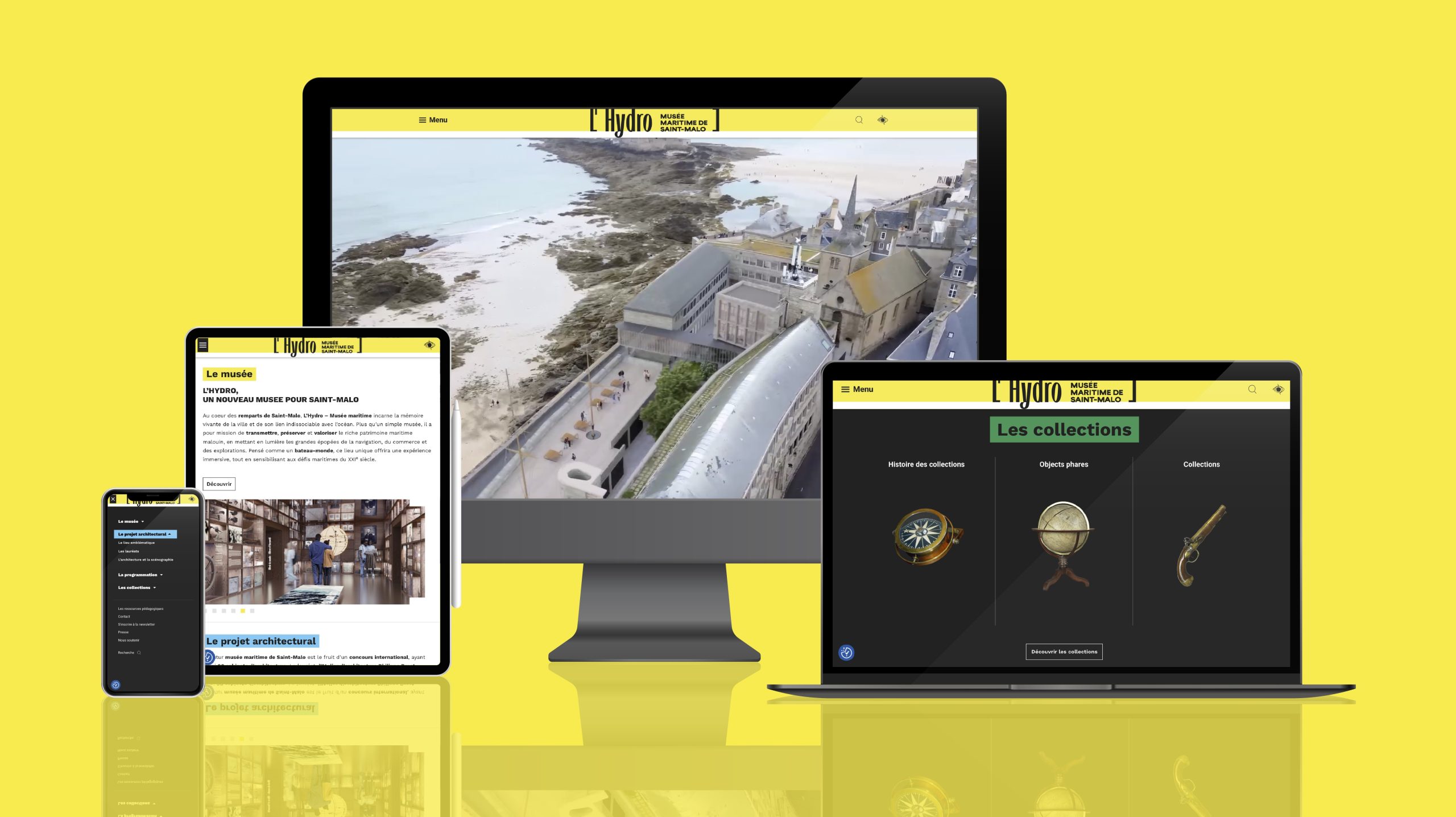 Mockup de tous les écrans pour l'Hydro